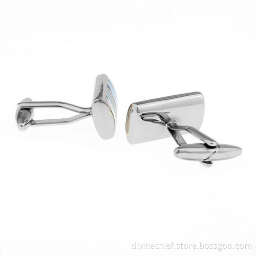 High Quality Enamel Cufflinks Custom Copper/Silver/Stainless Steel Men Cufflinks